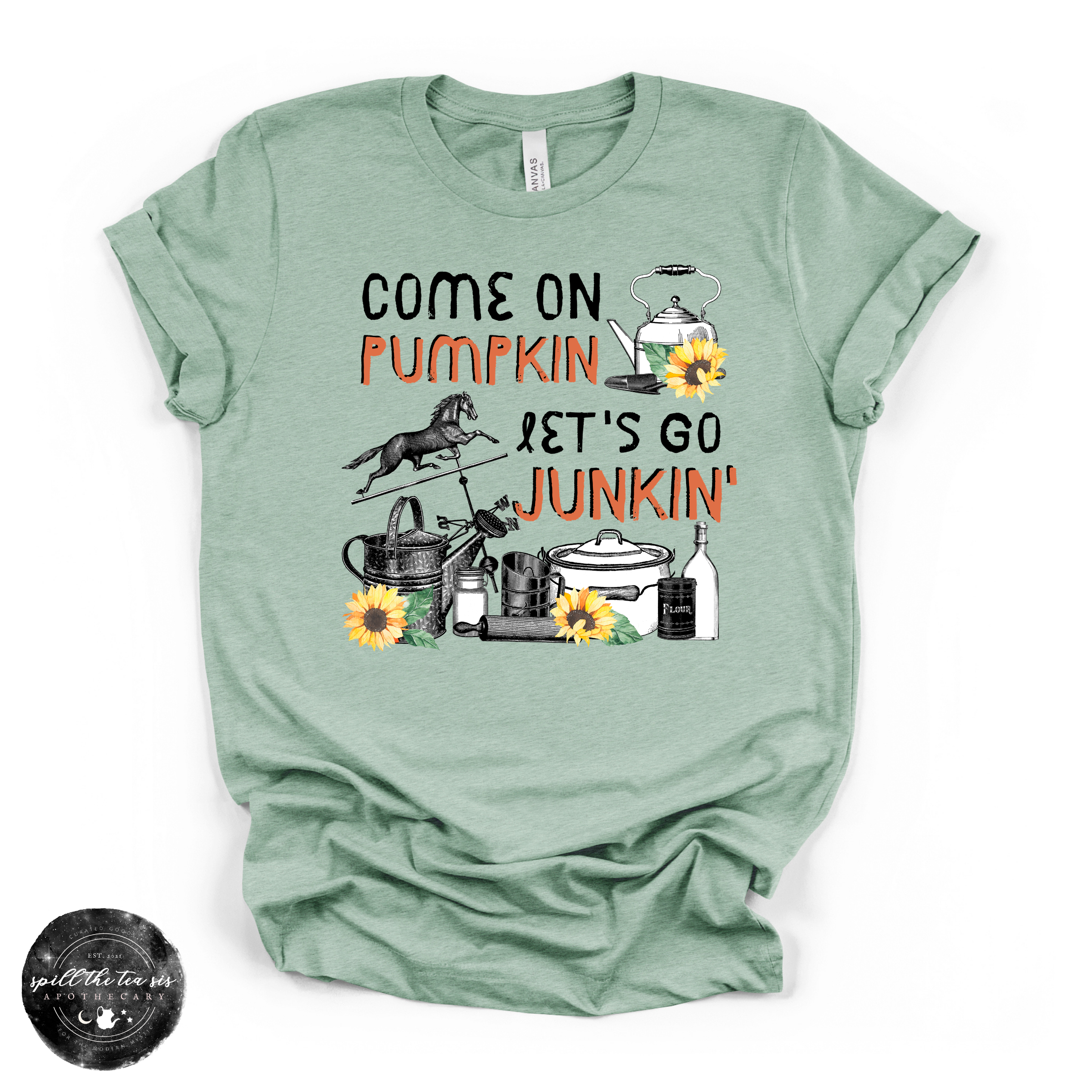 Come On Pumpkin Let’s Go Junkin Tee | Vintage Market Graphic T-Shirt